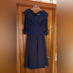 Eliza J cocktail Dress. Worn to one occasion!  Navy blue! Beautiful!